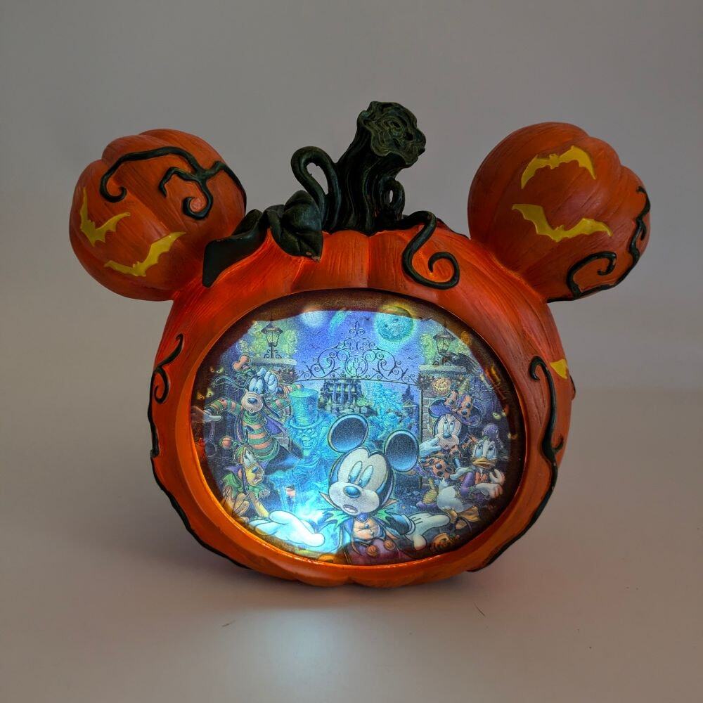 Mickey Mouse Halloween Pumpkin Lighted 2014 Disney Parks Excl Haunted Mansion - Picture 10 of 16